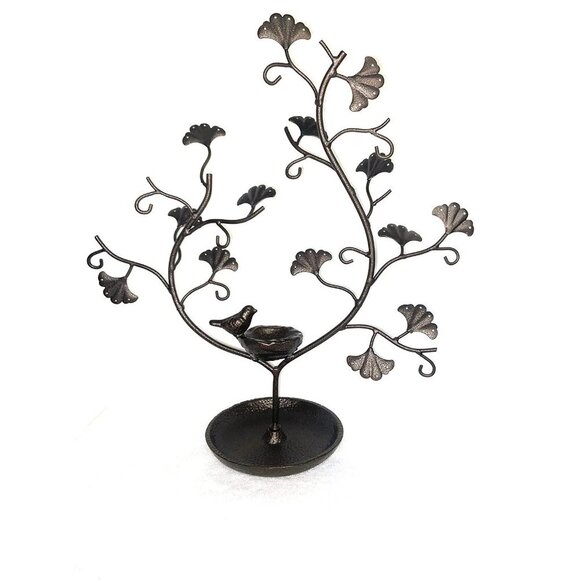 💜 Anthropologie Bird Nest Tree Jewelry Earring Bronze Tone - Picture 4 of 8